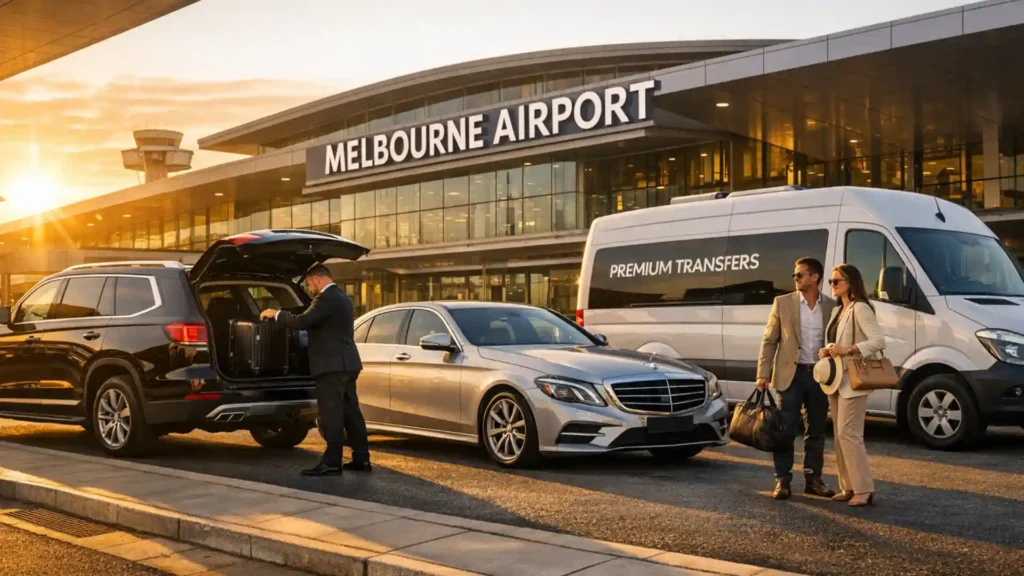 Melbourne Airport to Richmond private airport transfer Melbourne black SUV and luxury sedan service